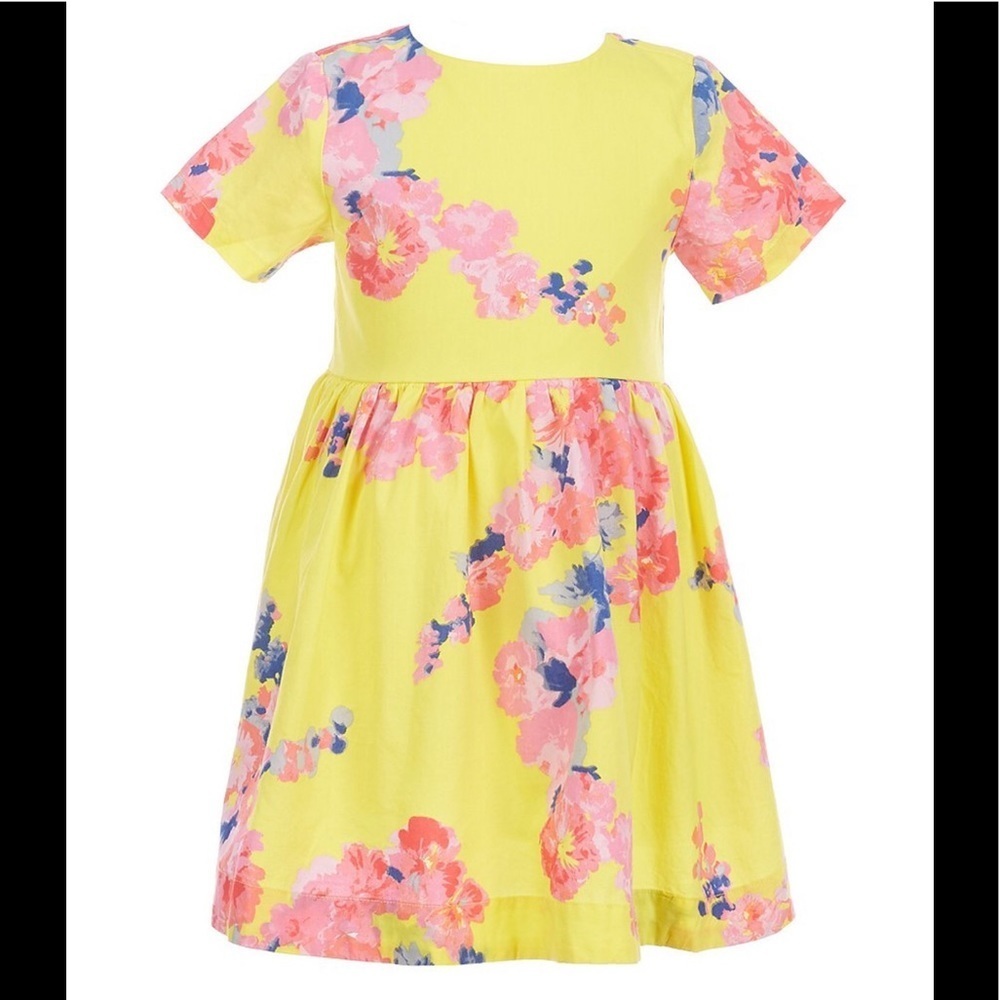 Joules yellow floral  NWT  Floral Dress size 4 …